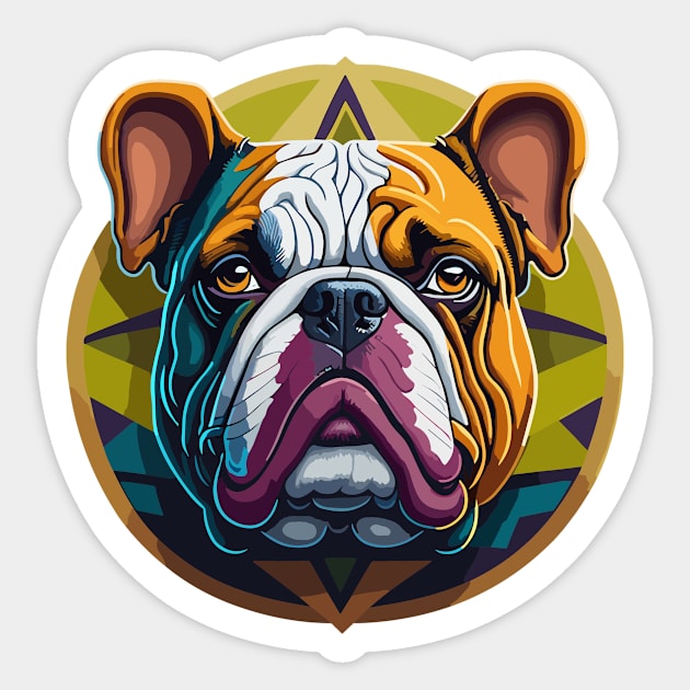 Bulldog Portrait Sticker by SpriteGuy95